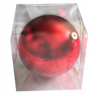 Boite Pvc 1 Boule Brillante Plastique 20cm Rouge 123DEG-3700638213243-10022325