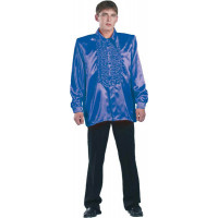 Chemise Super Ruches Homme Bleu Electrique Taille 50/52 123DEG-3700631006477-10015589