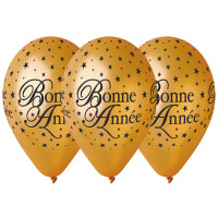 Sachet de 50 Ballons "Bonne Année" Or Diam 30cm 39 123DEG-8021886911299-10002282