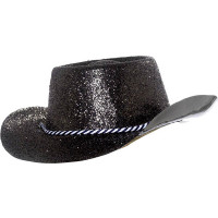 Chapeau Plastique Cowboy Paillette Noir 123DEG-3700638203084-10011679