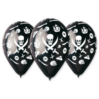 Sachet de 10 Ballons Pirate 30Cm Cir 105cm Imp Tout Autour 123DEG-8021886305340-10002041