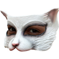 Demi Masque Chaton Blanc en Latex Adulte 123DEG-886390276191-10021611