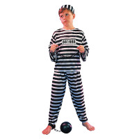 Déguisement Enfant Prisonnier Noir et Blanc Taille L 10/12 Ans 123DEG-8423667035413-10012548