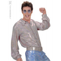 Chemise Disco Hologramme Argent Taille Ml 123DEG-8003558874200-10013348