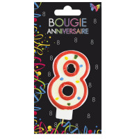 Bougie Anniversaire Chiffre N° 8 123DEG-3700638215216.-10011067