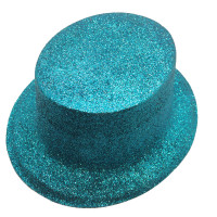 Chapeau Canotier Plastique Paillettes Turquoise 123DEG-3700638221330-10011696