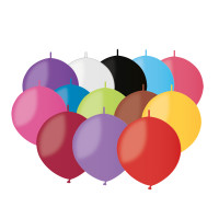 Sachet de 50 Ballons Ronds avec Lien Multicolore Diam 33Cm 48 123DEG-8021886138009-10001778