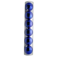 Boite Pvc de 6 Boules Brillantes Plastique 6cm Bleu 123DEG-3700638212901-10022284