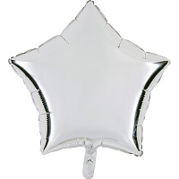 Sachet de 1 Ballon Métallisé Étoile Argent Dia 45cm Cir 140cm 123DEG-8021886141733-10002595