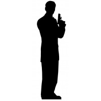 Figurine Géante Carton Silhouette Homme Agent Secret 185cm 123DEG-5060219940004-10029522
