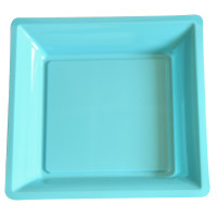 Paquet de 12 Assiettes Plastique Carrées 215X215 Mm Turquoise 123DEG-3000010237387-10016712