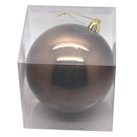 Boite Pvc 1 Boule Brillante Plastique 20cm Chocolat 123DEG-3700638213335-10022319