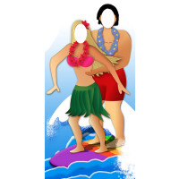 Figurine Géante Passe-Tete en Carton Couple de Surfeur 186cm 123DEG-5060219941193-10029389