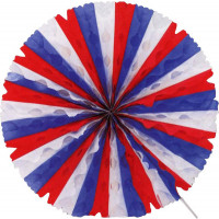 Éventail Papier Ignifuge Tricolore diamètre 50cm (Fab France) 123DEG-3700191351765-10018547