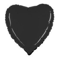 Sachet de 1 Ballon Métallisé Cœur Noir Dia 45cm Cir 140cm 123DEG-8021886142709-10002618