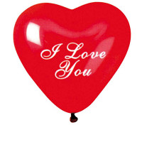 Sachet de 100 Ballons Cœur"I Love You"Rouge Diam 25Cm Cir 79Cm 123DEG-8021886568318-10002071