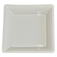 Paquet de 12 Assiettes Plastique Carrées 165X165 Mm Ivoire 123DEG-3000010237035-10016687