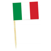 Sachet 50 Mini Drapeaux Italie 2.5cm X3.5cm+Pique Bois 6.5cm 123DEG-3700638216381-10016651