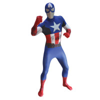 Déguisement seconde peau  Luxe Captain America Taille L 123DEG-887513018575-10014484