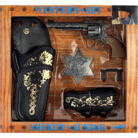 Set Western de Sherif 4 pièces (Revolver, Holster, Ceinture, Insigne) 123DEG-4007832001157-10023041