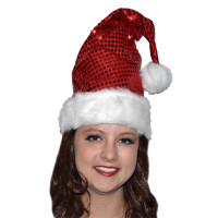 Bonnet Père Noel Pailletté Qualité supérieure 50cm 123DEG-3700638208737-10011560