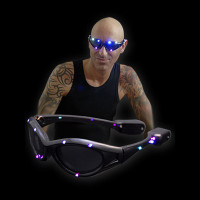 Lunettes Lumineuses Supernova "Blackline" 12 Leds Rainbow 123DEG-4038114005143-10021331