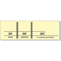 Carnet de 100 Tickets 3 Souches Numerotees 48X150Mm Jaune 123DEG-3281510012029-10021085