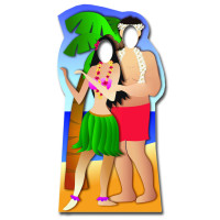 Figurine Géante Passe-Tete en Carton Couple Hawai 190cm 123DEG-5060219940363-10029583