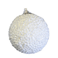 Lot de 3 Boules de Noel Blanches Hérisson Diamètre 7cm 123DEG-3700638220579-10022346