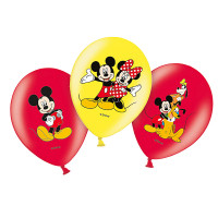 Sachet de 6 Ballons Mickey Mouse© 4 Coloris Assortis. D 27,5cm 123DEG-13051559007-10002469