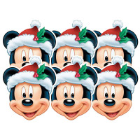 6 Masques Ad. Carton Mickey Noel"©Mickey & Friends" 123DEG-1003161-10033490