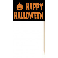 Sachet de 50 Drapeaux de 6cm de Hauteur Happy Halloween 123DEG-034689001003-1-10016658