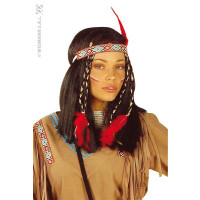 Perruque Cheyenne Dame avec Bandeau et Plumes 123DEG-8003558961405-10022513