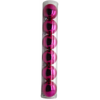 Boite Pvc de 6 Boules Brillantes Plastique 6cm Fuchsia 123DEG-3700638212871-10022288