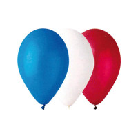 Sachet de 100 Ballons Standard Tricolore Diam 30Cm Cir 105Cm 123DEG-8021886904321-10002074