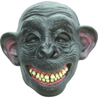 Masque Chimpanzé Heureux en Latex Adulte 123DEG-886390271608-10021634