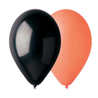 Sachet de 50 Ballons Orange/Noir Ass Diam 30cm Cir 105cm 123DEG-8021886904239-10001916