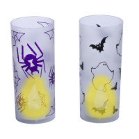 Bougie Led avec Bougeoir Halloween Assortie Pile Incluse 123DEG-3700638224928-10011100