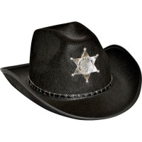 Chapeau Cow-Boy Sherif Adulte Noir 123DEG-3700638202384-10011198