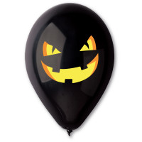 Sachet de 100 Ballons Noirs Imprimés Citrouille Diam 30cm 123DEG-8021886907247-10001922