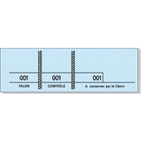 Carnet de 100 Tickets 3 Souches Numerotees 48X150Mm Bleu 123DEG-3281510012050-10021084