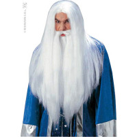 Perruque Sorcier avec Barbe avec Élastique 123DEG-8003558061372-10022910