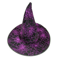 Chapeau de Sorcière Noir Decor Paillettes Fuschia Luxe Adulte 123DEG-3700638224539-10011133