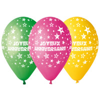 Sachet de 10 Ballons "Joyeux Anniversaire"Multi Diam 30Cm 123DEG-8021886301106-10001927
