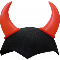 Coiffe Diable Noire avec Cornes Rouges 123DEG-3700638203701-10011316