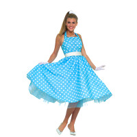 Robe années 50 à Pois Bleue - Taille Unique 123DEG-721773617195-10014282