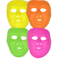 Lot de 12 Masques Opéra Adulte Fluo Pvc -2 Modèles 4 Coul 123DEG-3700638200557-10021367