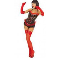 Corset rouge et noir - location déguisement adulte  DGZL-200367 de Non