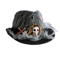 Chapeau Halloween Tissu avec tète de Mort 123DEG-3700638224485-10011135