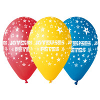 Sachet de 100 Ballons "Joyeuses Fêtes" Multicolores Autour Diam 30Cm 123DEG-8021886904253-10001924